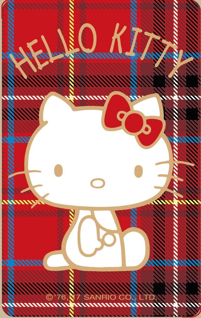 HELLO KITTY格紋悠遊卡-紅