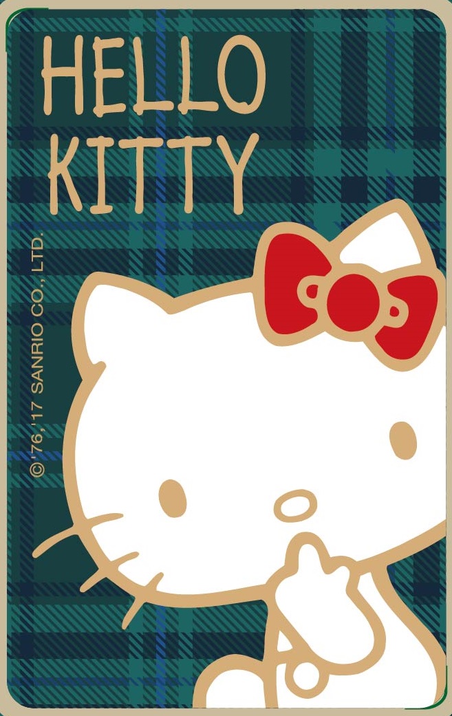 HELLO KITTY格紋悠遊卡-綠