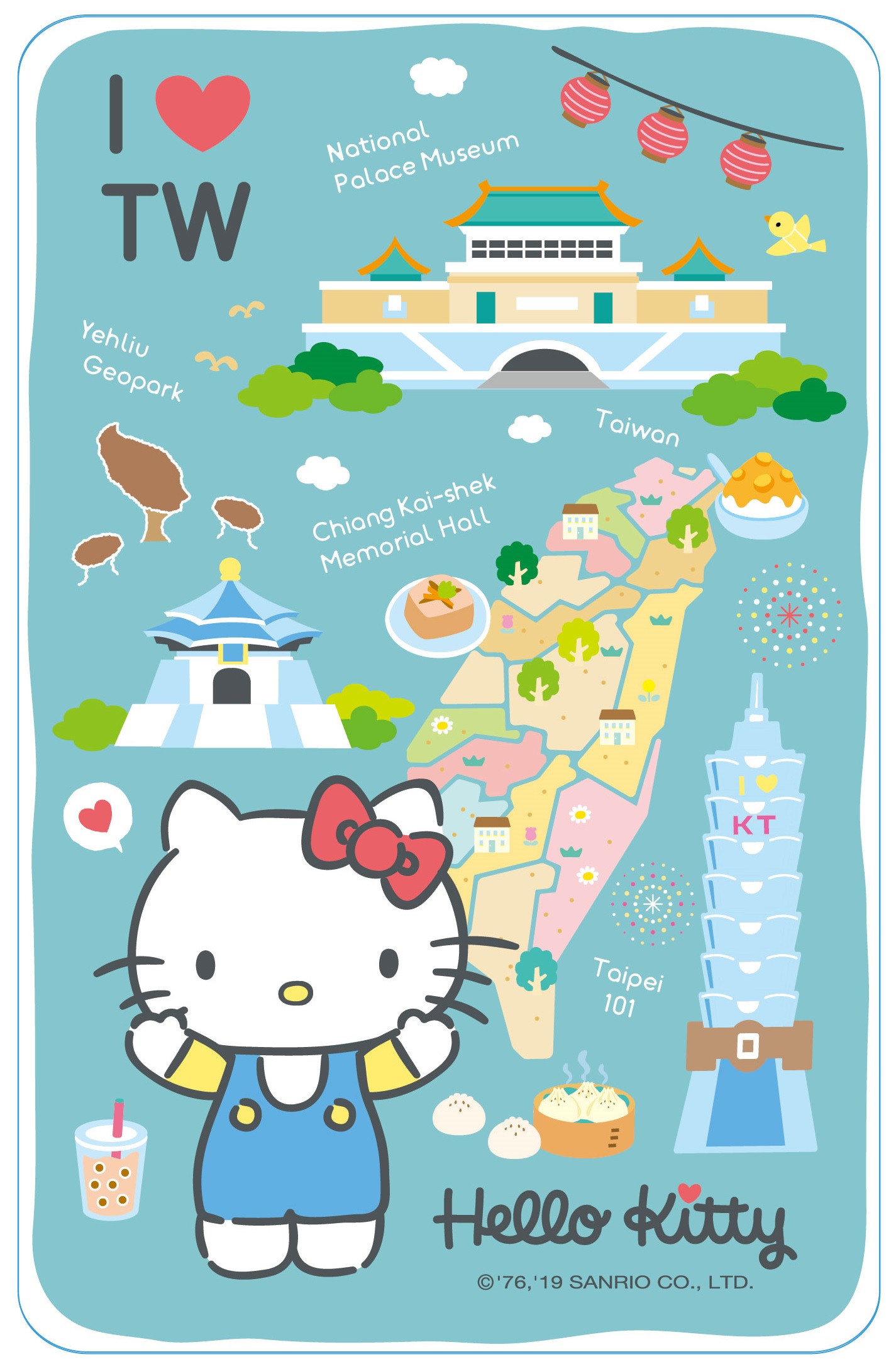 愛台灣悠遊卡-HELLO KITTY插畫