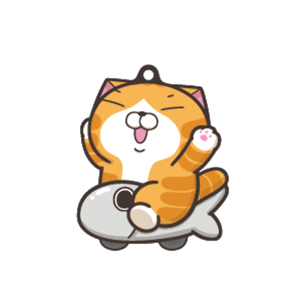 白爛貓造型悠遊卡-騎魚兜風