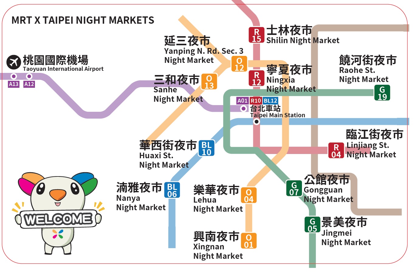 捷運路線圖悠遊卡-bebe夜市版