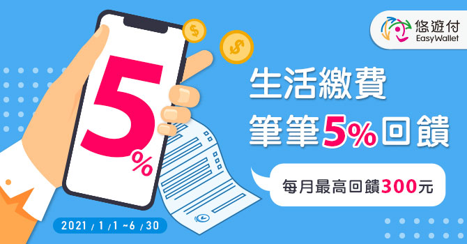 好評再加開 悠遊付生活繳費回饋5%