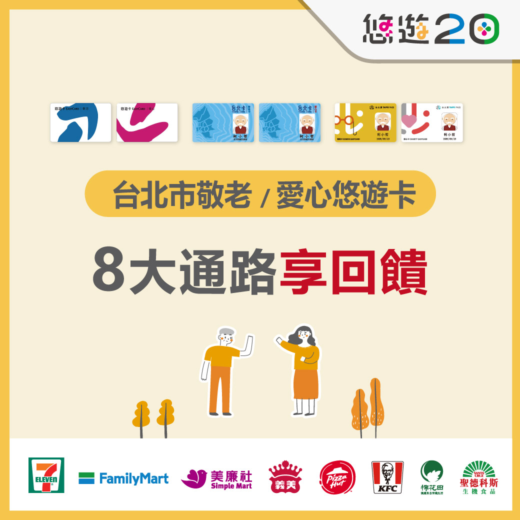 北市敬老卡660元儲值金靠卡領 悠遊卡攜8大通路優惠