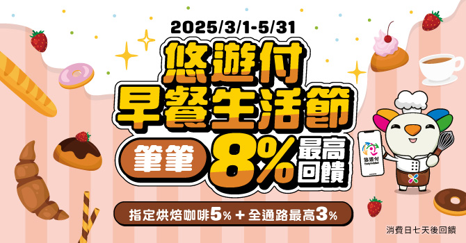 早餐神助攻！悠遊付『早餐生活節』筆筆最高享8%