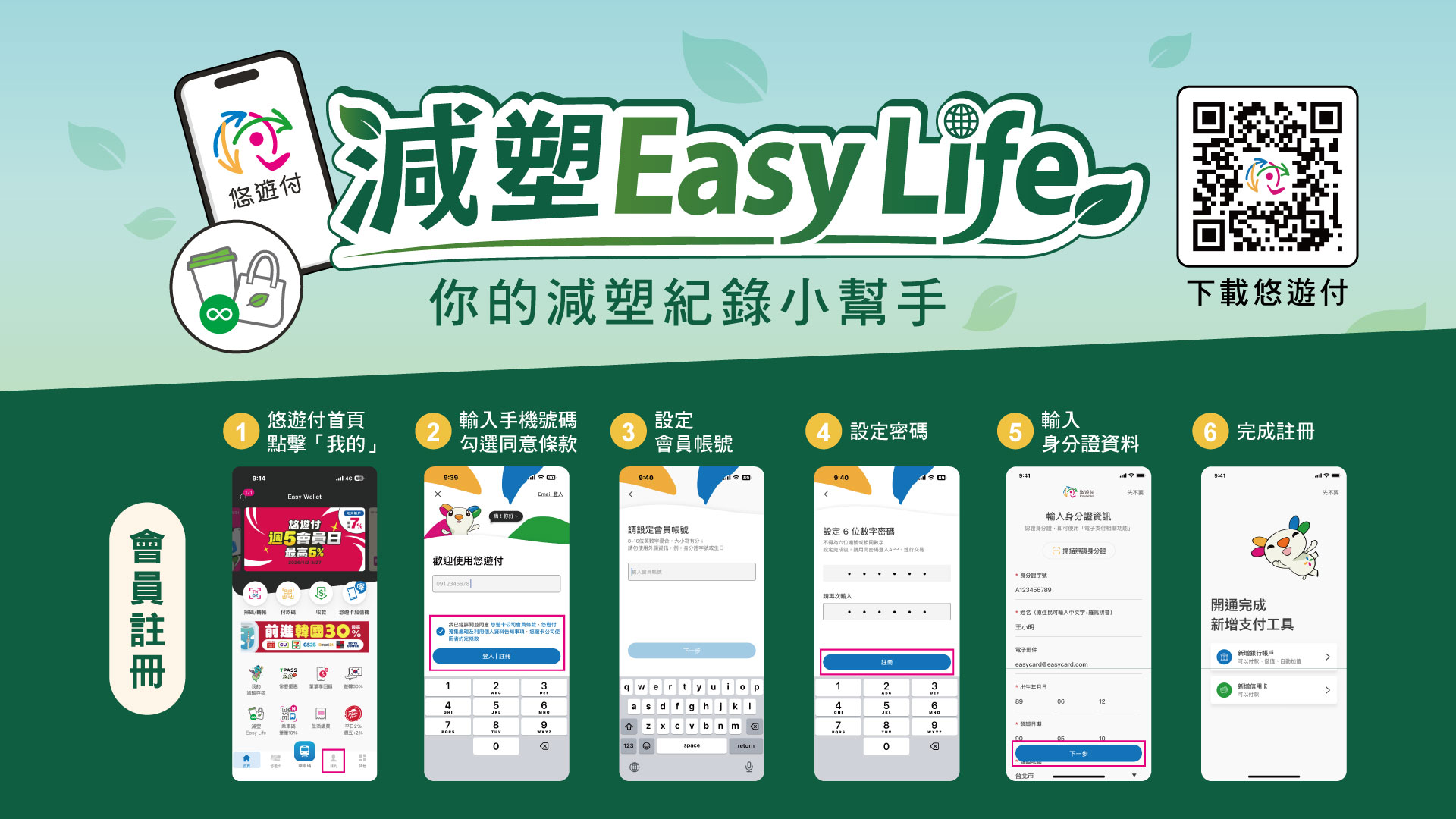 環境部攜手悠遊付推「減塑Easy Life」環保行動享多重回饋