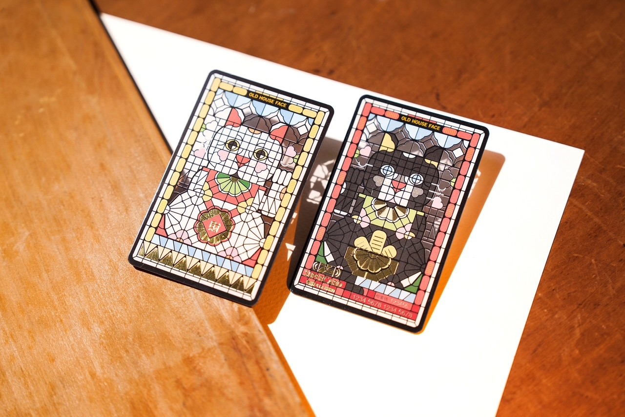 老屋顏馬賽克系列SUPERCARD悠遊卡-招財貓(雙面 透明)