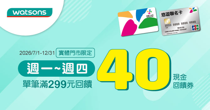屈臣氏週一至週四 嗶悠遊卡享最高13%回饋