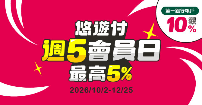 週五會員日 最高回饋5%