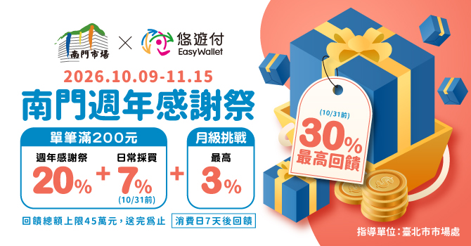 南門市場週年感謝祭熱鬧登場 最高30%回饋金等你拿